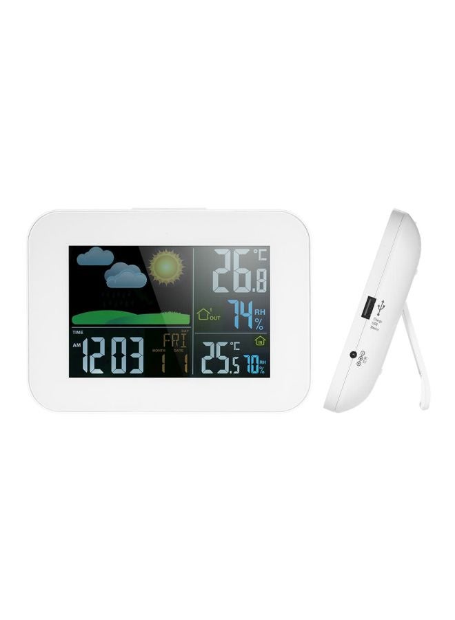 Generic - Multifunctional Digital Weather Forecast Clock White 21cm - Image 1