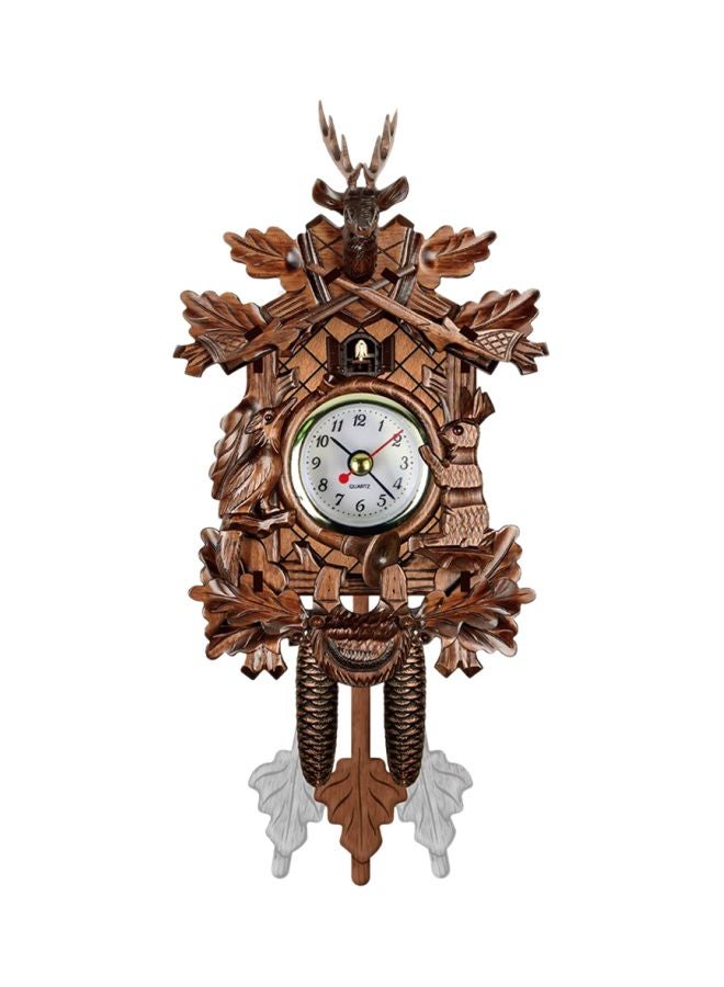 Wooden Wall Clock Brown/White 