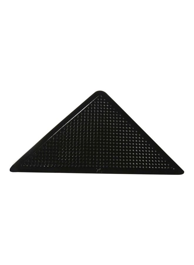 4-Piece Sticky Gel Carpet Corners Grip Pad Set Black 11cm - Image 1