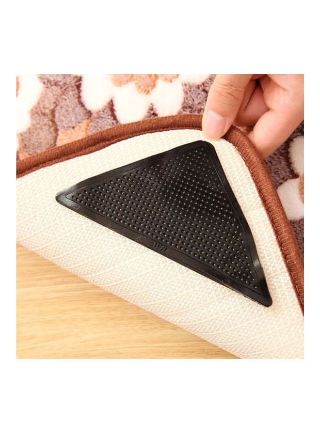 4-Piece Sticky Gel Carpet Corners Grip Pad Set Black 11cm - Image 3