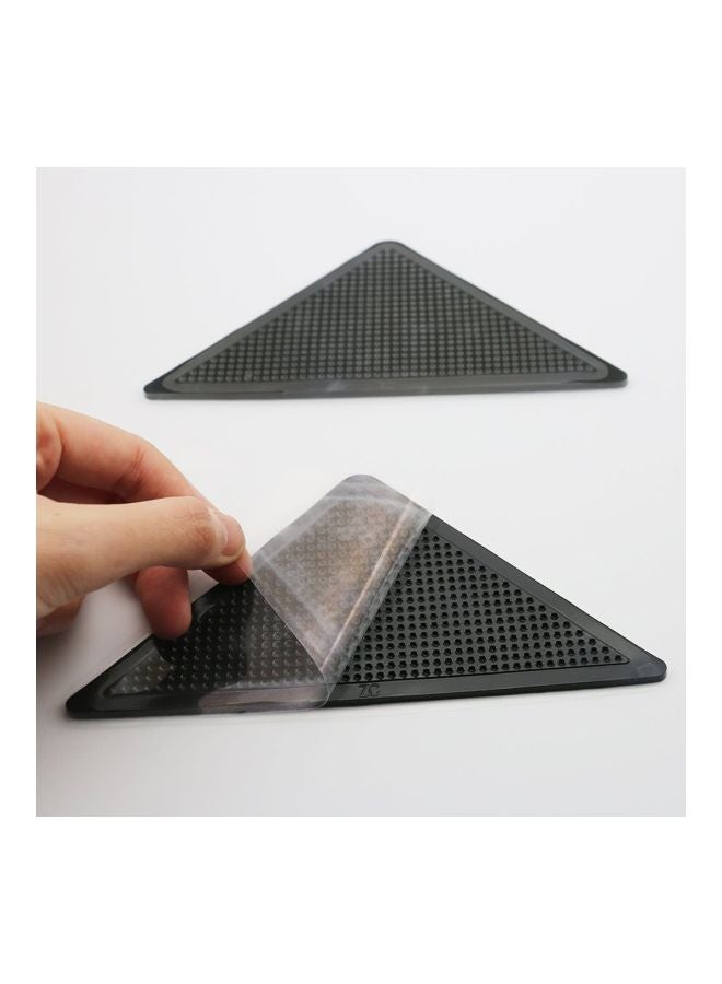 4-Piece Sticky Gel Carpet Corners Grip Pad Set Black 11cm - Image 2