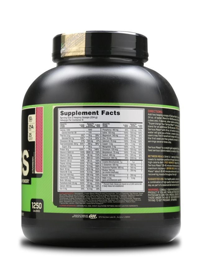 Optimum Nutrition Serious Mass High Protein - Strawberry - 2.72 Kg  - Image 2
