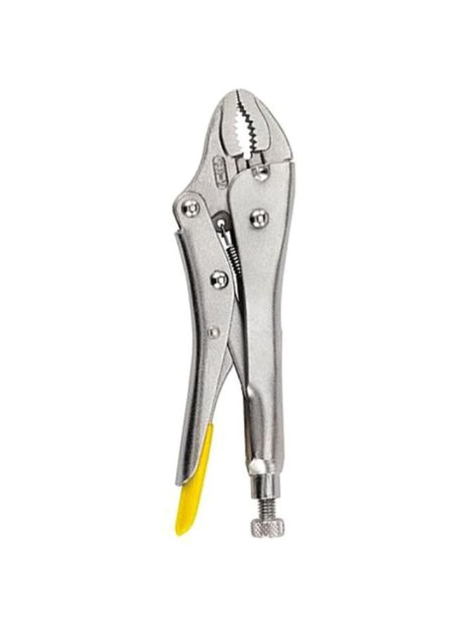 Curved Jaw Locking Plier Silver/Yelow 9inch