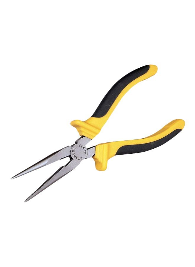 Stanley 0-84-625 Bimaterial Straight Long-Nosed Pliers Yellow/Black/Silver 0.4x11.2x4.6inch  - Image 1