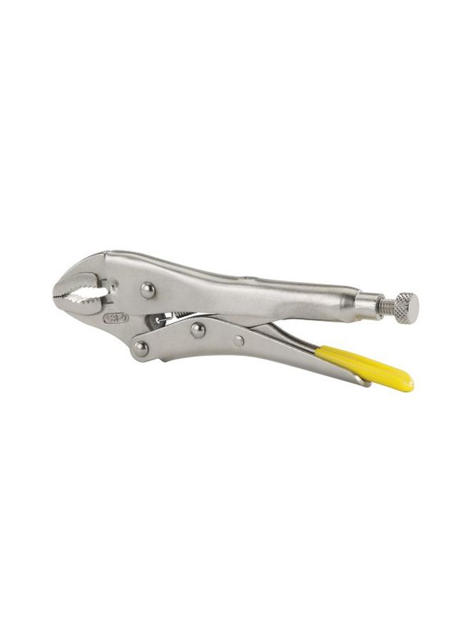 Curved Jaw Locking Plier Silver/Yelow 9inch