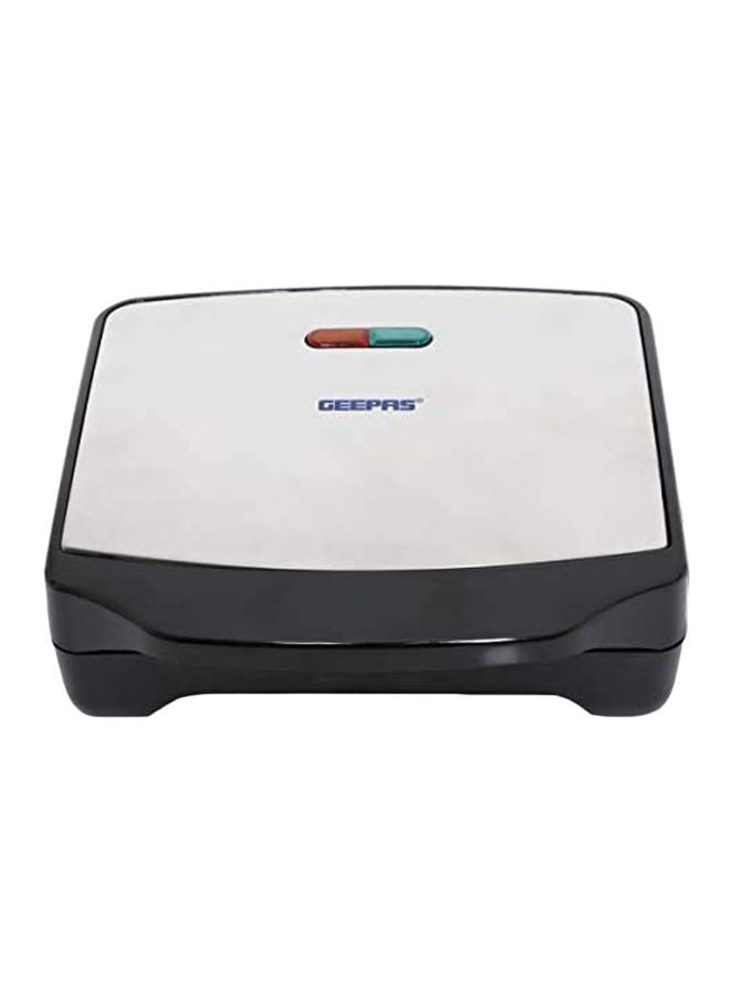 GEEPAS - 2 Slice Sandwich Maker - Cooks Crispy Sandwiches - Cool Touch Handle, Automatic Temperature Control and Non-Stick Plate - Breakfast Sandwiches & Cheese Snack 750.0 W GSM5425 Silver - Image 1
