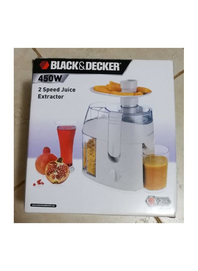 بلاك اند ديكر عصارة مزودة بسرعتين وبقدرة 450 وات 450.0 W JE65-B5 أبيض/ شفاف - Image 2