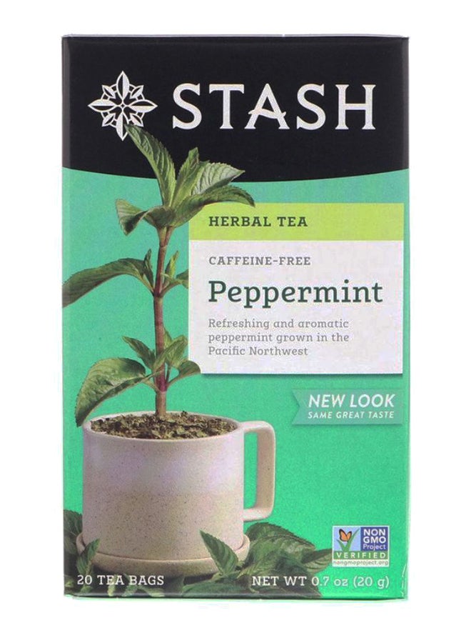 Stash Tea - Peppermint Caffeine Free - 20 Herbal Tea Bags - Image 1