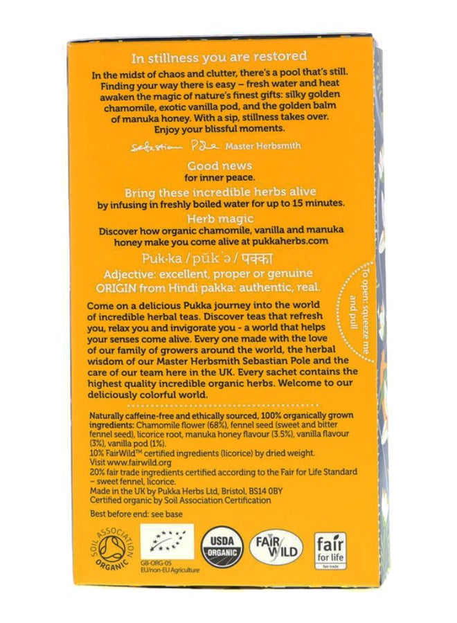 Pukka Chamomile Vanilla And Manuka Honey - 20 Herbal Tea Sachets - Image 2