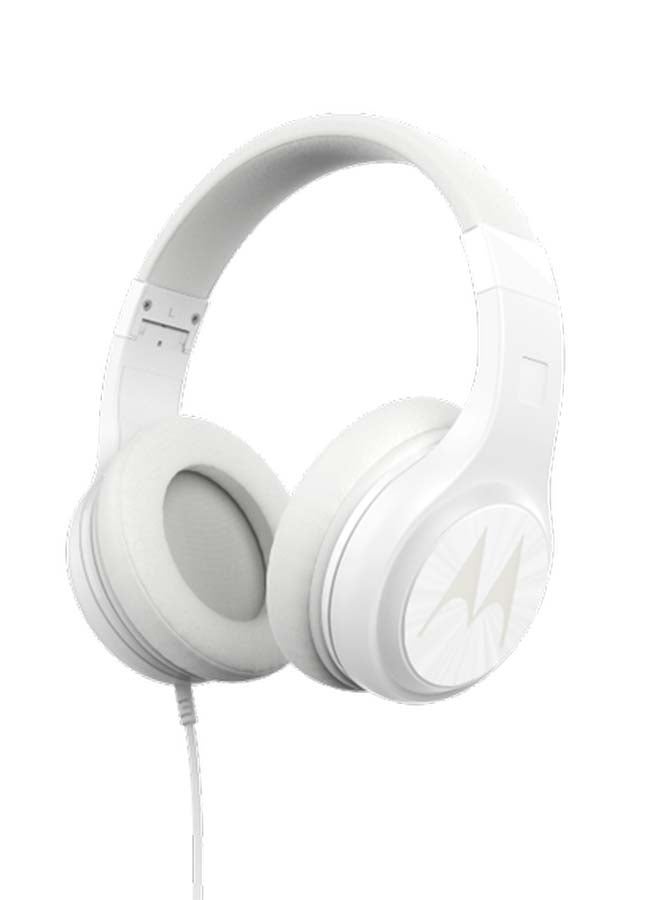Motorola - Over-Ear Wired Headphones With Enhanced Bass White - Image 1