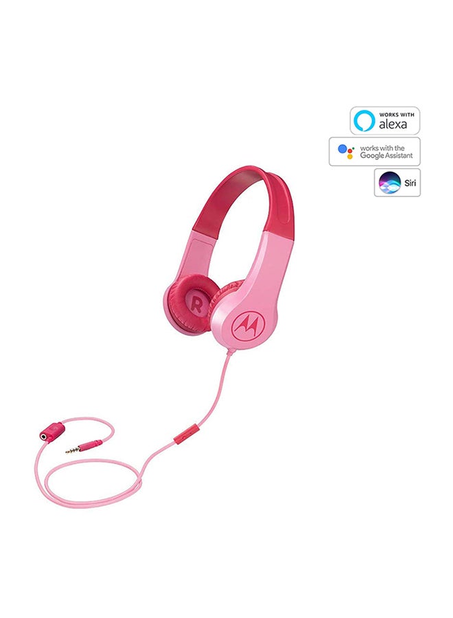 Motorola - Over-Ear Wired Kids Headphones Pink - Image 1