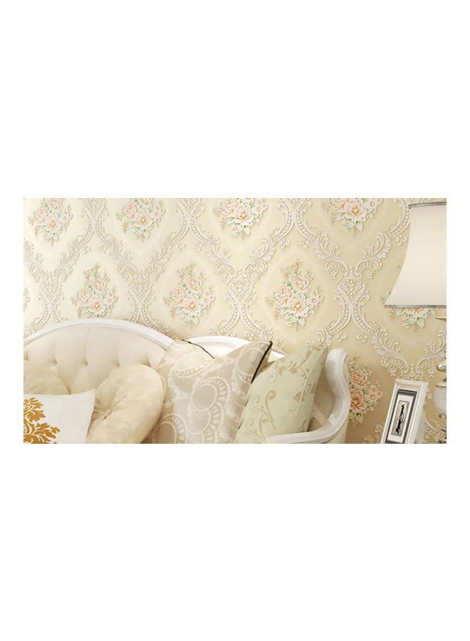 Qiangtie Flower Pattern Wall Sticker Beige/White 2x0.53meter  - Image 1