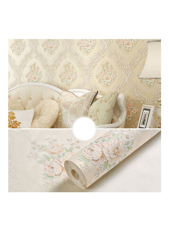 Qiangtie Flower Pattern Wall Sticker Beige/White 2x0.53meter  - Image 2