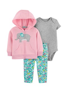 3 Piece Elephant Themed Set Pink
