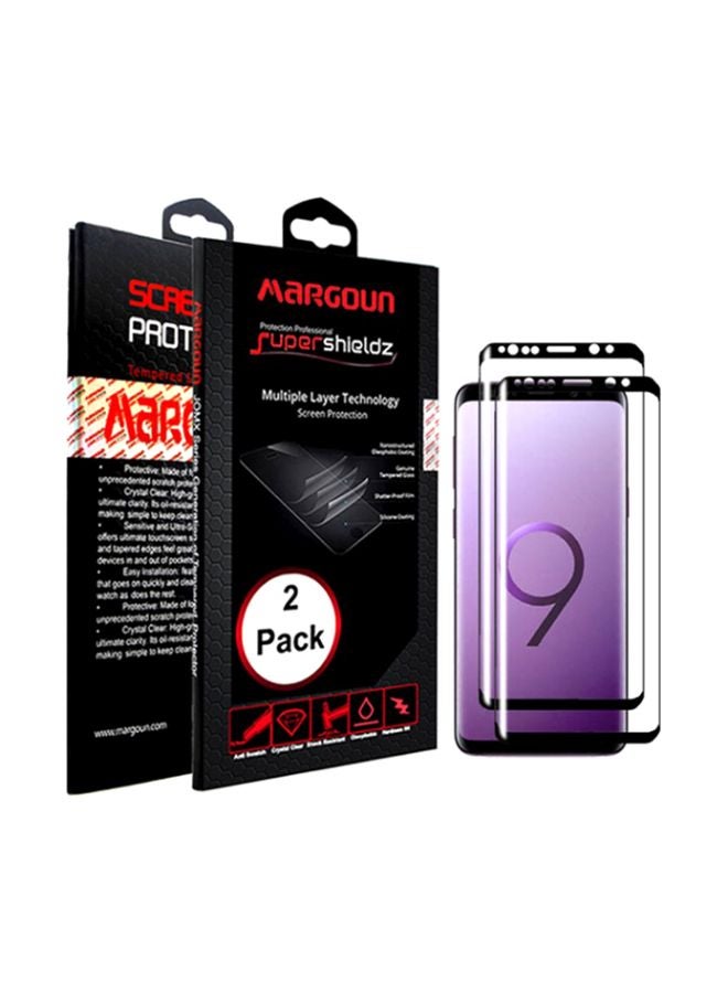 MARGOUN 2-Piece 5D Screen Protector For Samsung Galaxy S9 Plus Black/Clear - Image 2