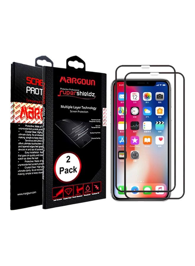 MARGOUN Pack Of 2 Screen Protector For Apple iPhone XS Max Clear/Black - Image 2