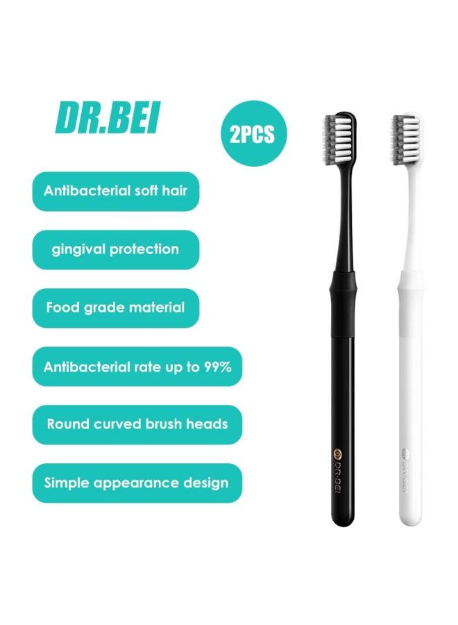 Xiaomi 2-Piece Dr.Bei Replaceable Toothbrush Set Black/White - Image 2