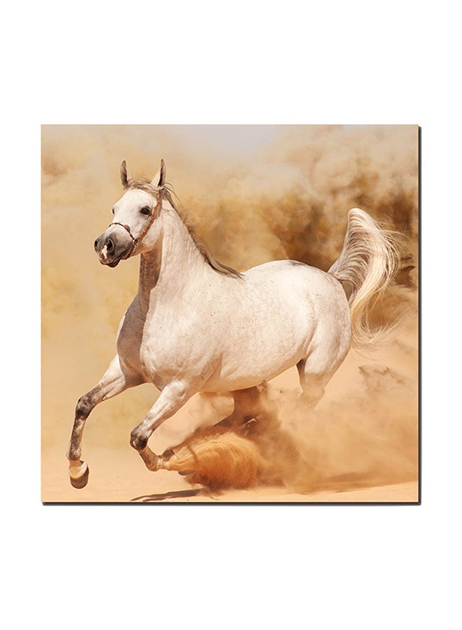 Atiq Horse Wall Art Painting Beige/White 30 x 30centimeter - Image 1