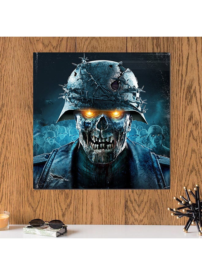Atiq Zombie Army Game Wall Art Painting Blue/Black/Yellow 30 x 30centimeter - Image 2