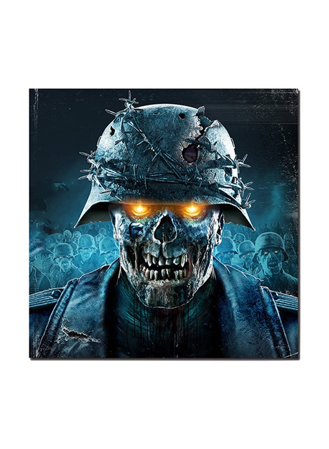 Atiq Zombie Army Game Wall Art Painting Blue/Black/Yellow 30 x 30centimeter - Image 1