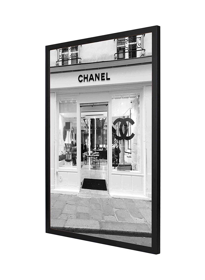 لوحة فنية جدارية بإطار تمثل شعار شانيل أبيض/رمادي/أسود 53 x 73Ø³Ù†ØªÙŠÙ…ØªØ±