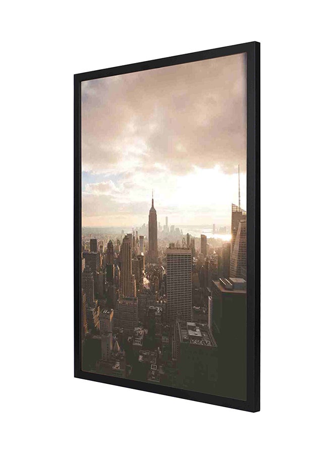 لوحة فنية جدارية بإطار تمثل مدينة نيويورك بيج/بني/أبيض 53 x 73Ø³Ù†ØªÙŠÙ…ØªØ±