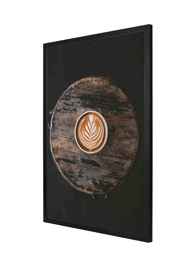 لوحة فنية بإطار لديكور الحائط تعبر عن القهوة أسود/بني/أبيض 53 x 73سم
