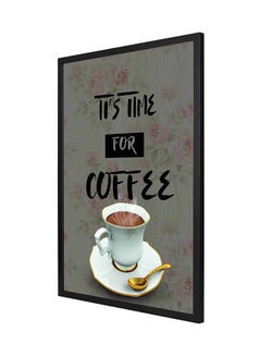 It's Time For Coffee Wall Art Frame Painting Multicolour 53 x 73cm