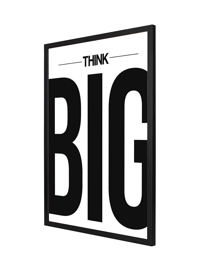 LOWHA Think Big Wall Art Frame Painting White/Black 53 x 73cm 