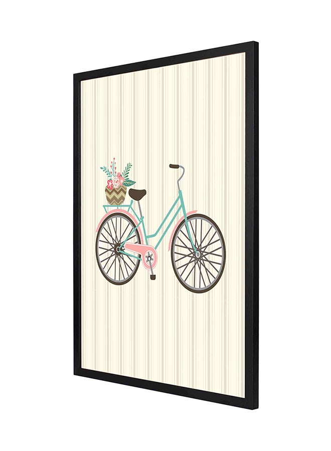 LOWHA Cute Bike Wall Art Frame Painting Multicolour 53 x 73cm 