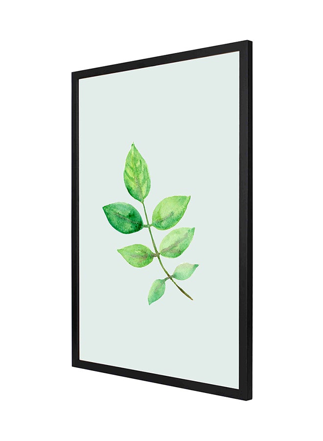 LOWHA Small Tree Leaves Wall Art Frame Painting Green 53 x 73cm