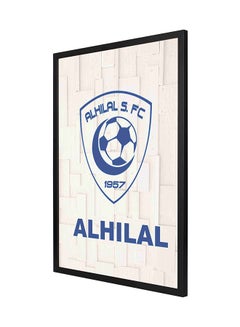 Al Hilal 1957 FC Wall Art Frame Painting Beige/Blue 53 x 73centimeter