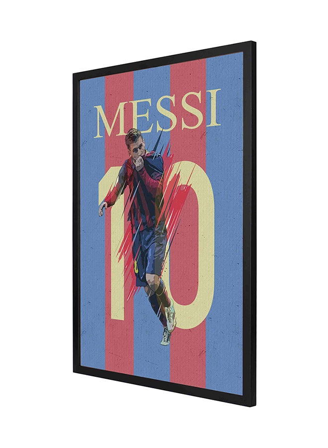 LOWHA Messi Number 10 Wall Art Frame Painting Multicolour 53 x 73cm 