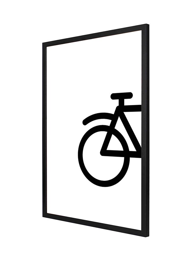Bike Back Portion Wall Art Frame Painting Black/White 53 x 73cm