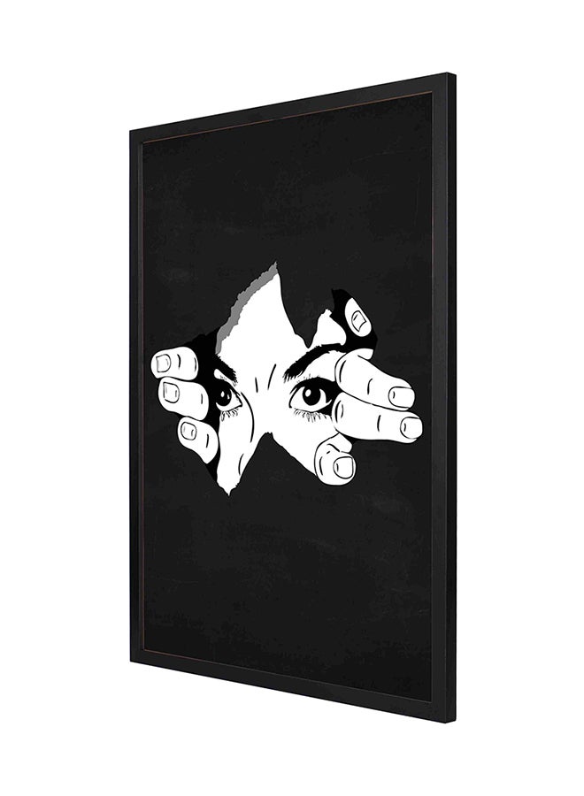 لوحة فنية بإطار لديكور الحائط أسود/ أبيض 53 x 73سم