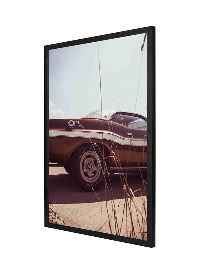 لوحة فنية بإطار لديكور الحائط تمثل سيارة عالية الأداء متعدد الألوان 53 x 73سم