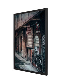 LOWHA Bike On Road Wall Art Frame Painting Multicolour 53 x 73cm 