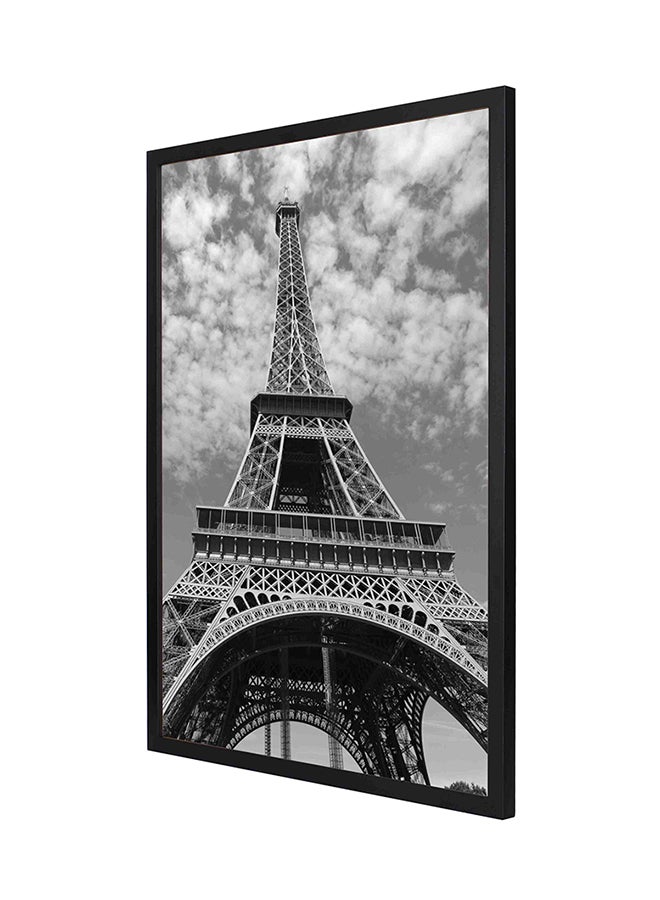 LOWHA Eiffel Tower Wall Art Frame Painting Black/Grey 53 x 73centimeter