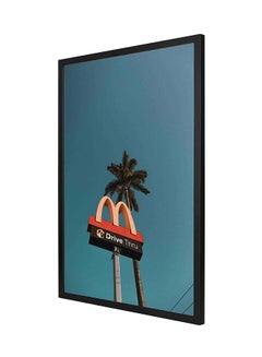 LOWHA McDonald Drive Thru Old Road Signage Wall Art Frame Painting Multicolour 53 x 73cm 