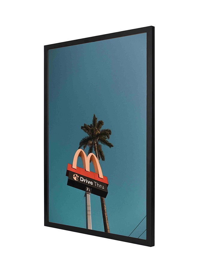 LOWHA McDonald Drive Thru Old Road Signage Wall Art Frame Painting Multicolour 53 x 73cm 