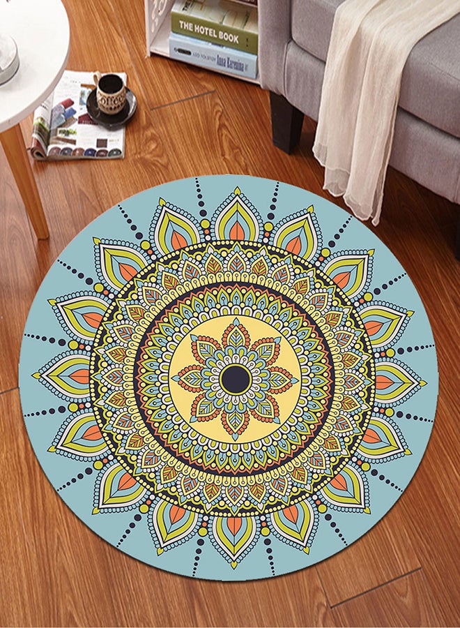 بساط أرضية مضاد للانزلاق لغرفة المعيشة بطبعة زهور متعدد الألوان 60 x 60سم