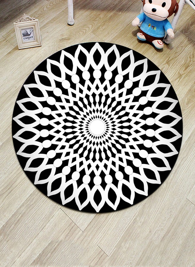 Bohemia Style Anti-Skid Living Room Floor Mat Black/White 40 x 40cm