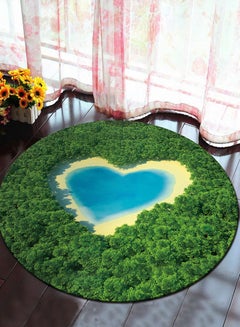 Anti-Slip Modern Design Living Room Mat Green/Yellow/Blue 40 x 40cm