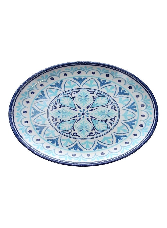 Tognana Melamine Oval Tray Blue/White 35x25cm 