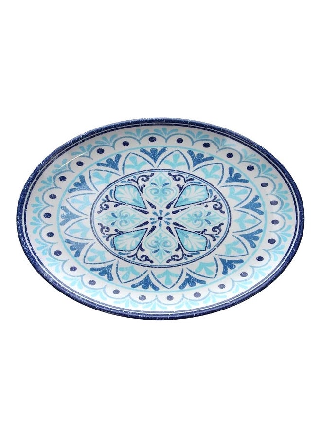 Tognana Melamine Oval Tray Blue/White 48x34cm 