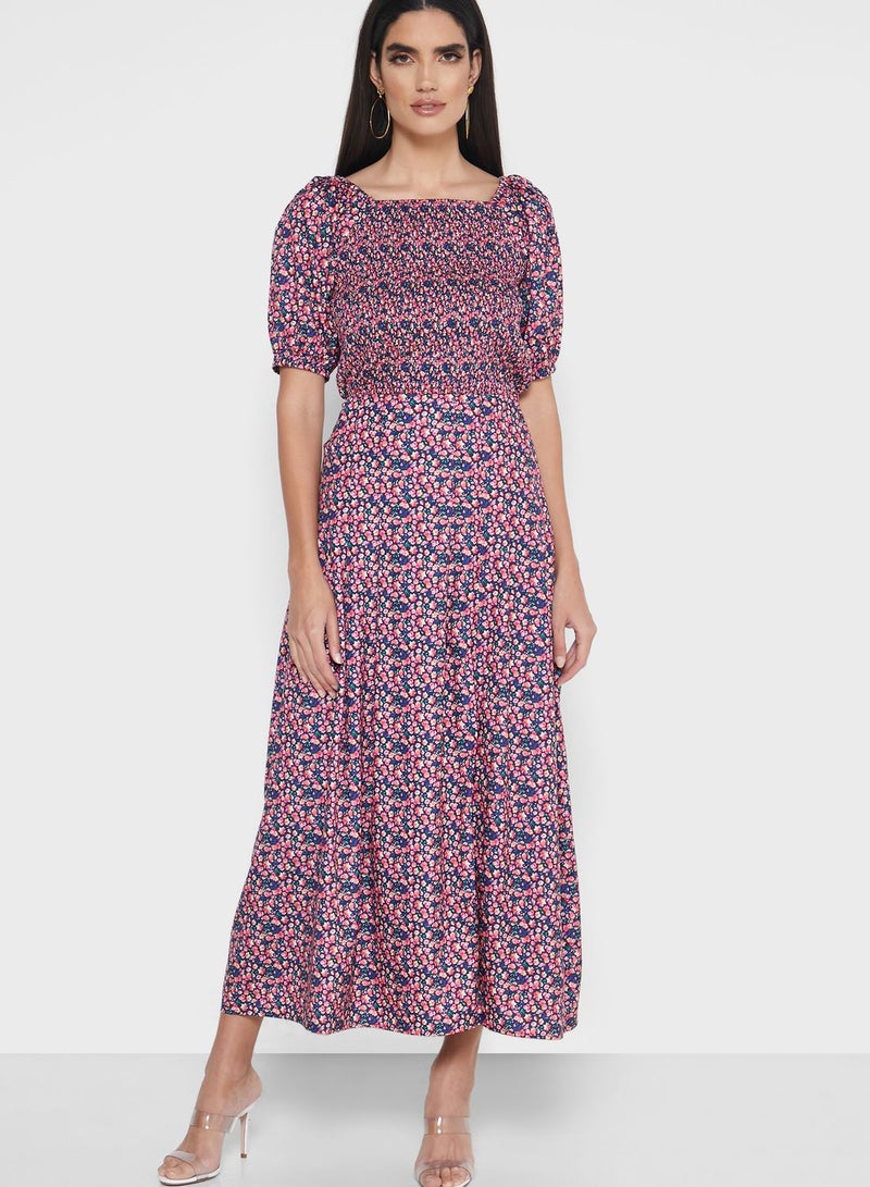 RINA Floral Print Square Neck Top Prints  - Image 1