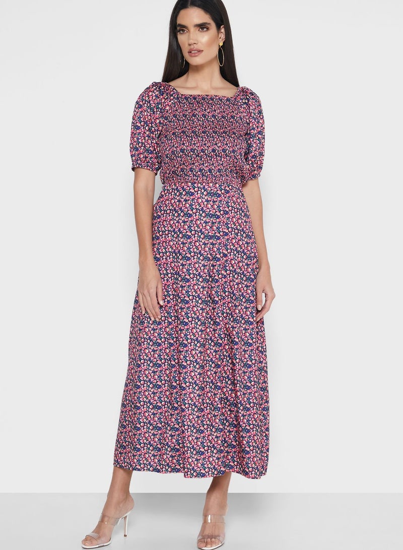 RINA Floral Print Square Neck Top Prints  - Image 4