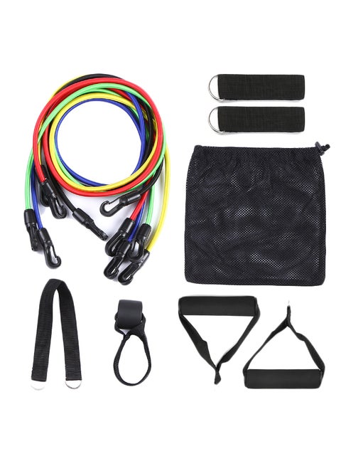 11-Piece Resistance Exercise Band Set With Bag 24 x 9cm