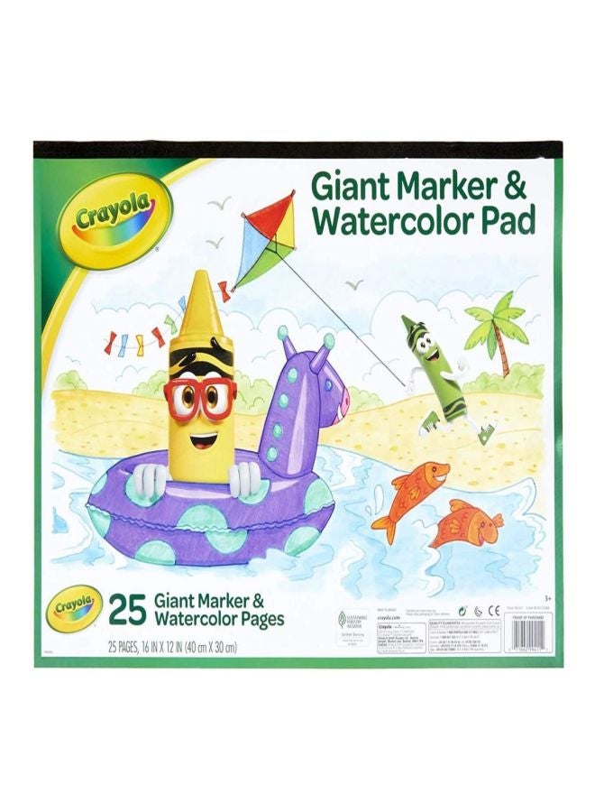 Crayola Giant Marker Watercolor Pad Green/Yellow/Purple