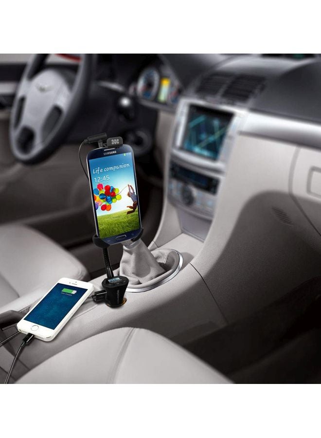 Universal USB FM Transmitter Smartphone Holder Black